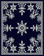 Midnight Snowflake Ornamental Frame Rug