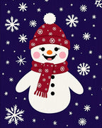 Merry Snowman Snowflake Red Scarf Rug