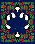 Whimsical Penguin Christmas Garland Rug