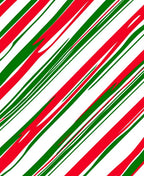 Red Green Diagonal Candy Cane Swirls Rug