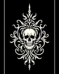 Cream Skull Floral Swirl Accent Rug