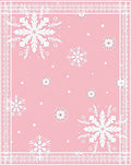 Feminine Pink Snowflake Winter Scene Rug