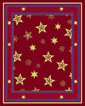 Crimson Gold Star Medallion Border Rug