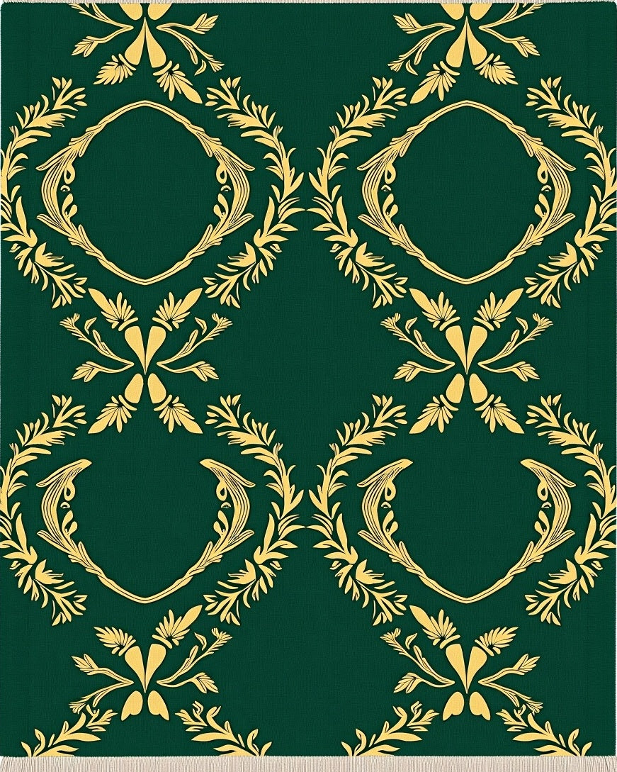 Emerald Gold Laurel Medallion Rug