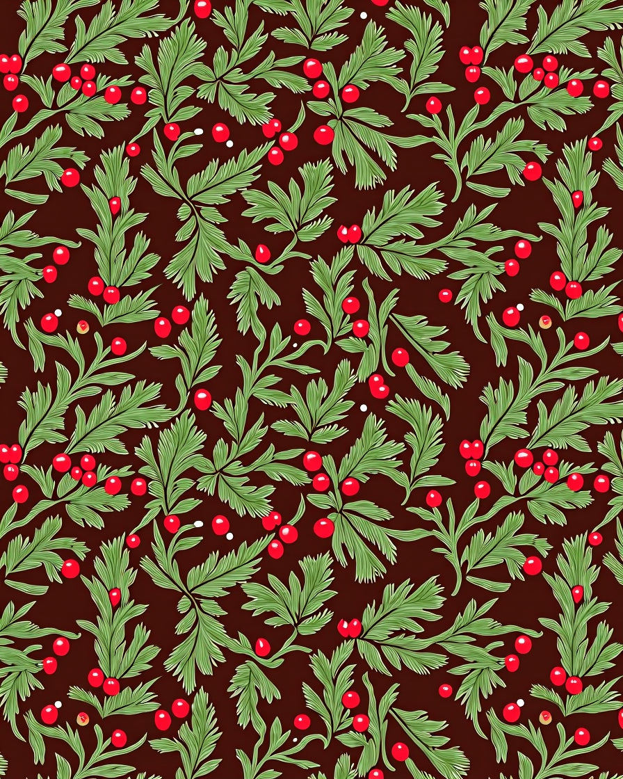 Evergreen Berry Garland Red Rug