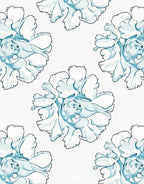 Aqua Abstract Floral Repeats Rug