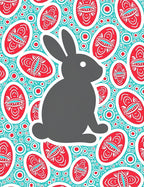 Gray Rabbit Red Oval Circles Rug