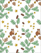 Cute Animals Green Pine Stars Rug
