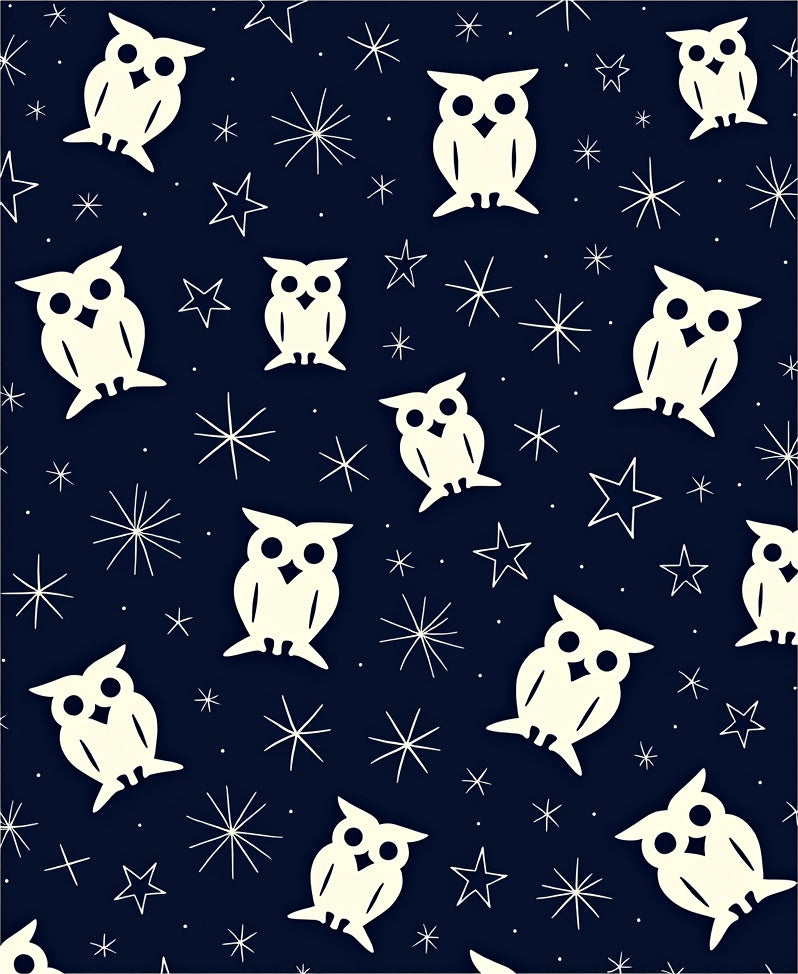 Cream Owl Starry Night Rug