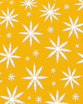 Sunny Yellow White Snowflake Cluster Rug