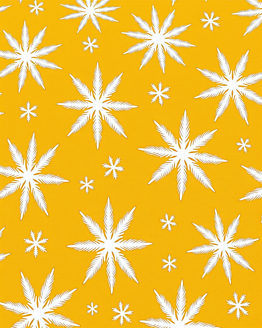 Sunny Yellow White Snowflake Cluster Rug