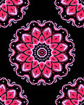 Pink Crimson Floral Mandala Roundel Rug