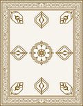 Ornate Golden Floral Bordered Rug
