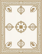 Ornate Golden Floral Bordered Rug