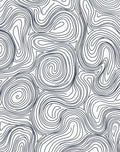 Black White Organic Contour Lines Rug