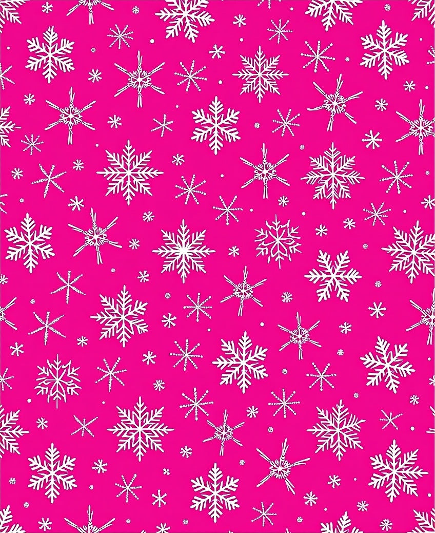 Bright Pink Snowflake Collage Rug