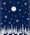 Winter Forest Moonlit Snowflakes Deer Rug