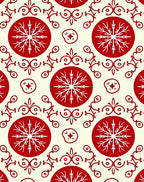 Crimson Snowflake Medallion Folk Art Rug