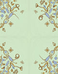 Delicate Golden Blue Floral Vines Rug