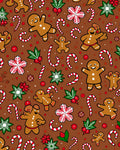 Brown Gingerbread Candy Cane Holiday Frolic Rug