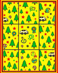 Festive Yellow Christmas Trees Candy Canes Rug