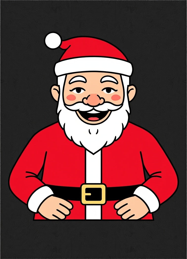 Jolly Red Santa Character Portrait Rug