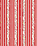 Red Cream Floral Vine Stripes Rug