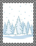 Winter Snowfall Pine Forest Scene Rug