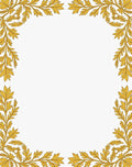 Golden Floral Border Accent Rug