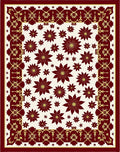 Crimson And Gold Floral Medallion Rug