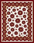 Crimson And Gold Floral Medallion Rug
