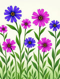Vibrant Purple Pink Floral Garden Rug