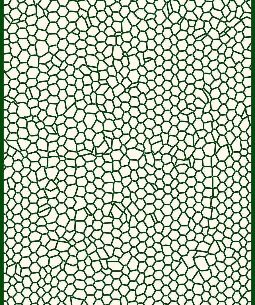 Organic Green Honeycomb Network Rug