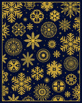 Golden Snowflakes Dark Navy Rug