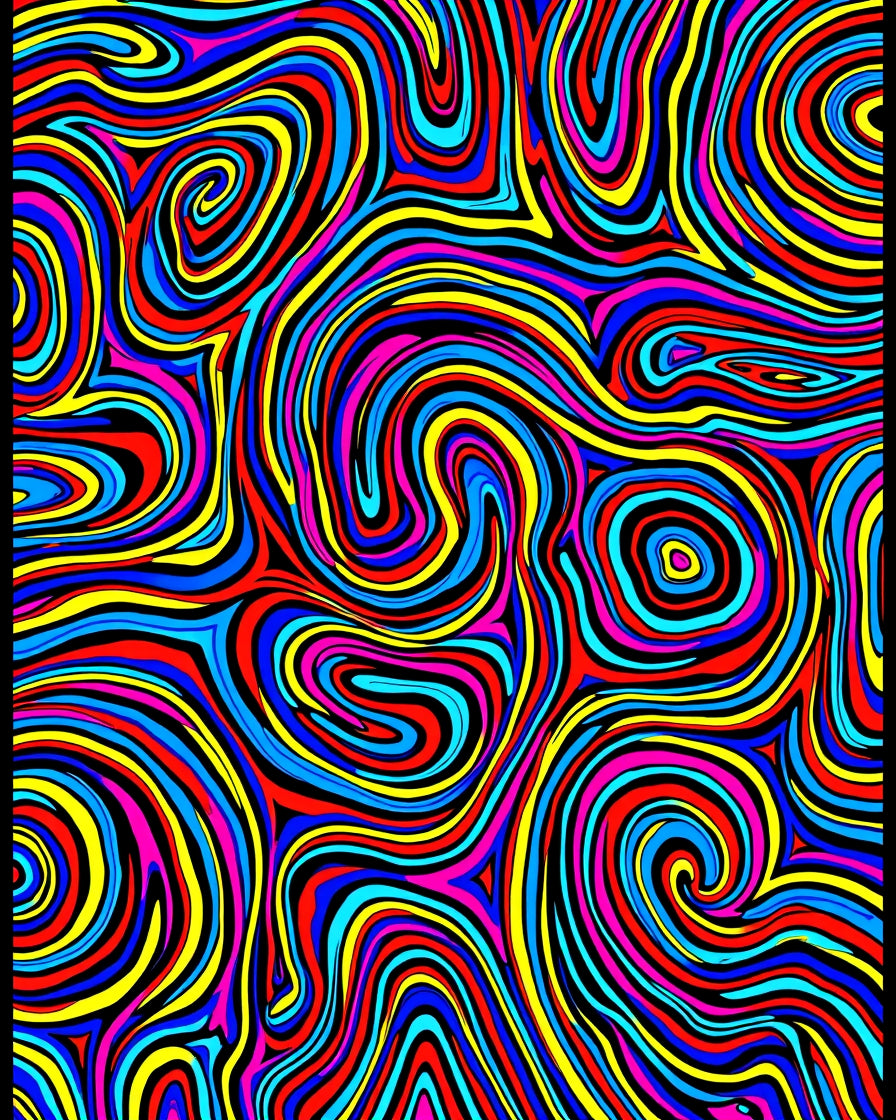 Psychedelic Swirl Colorful Wave Rug
