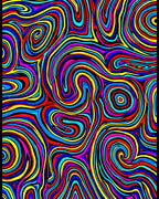 Psychedelic Swirl Colorful Wave Rug