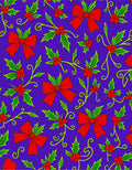 Red Holly Bows with Vines Rug