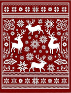 Rustic Red Deer Floral Medallion Rug