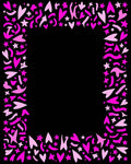 Pink Hearts and Stars Confetti Border Rug