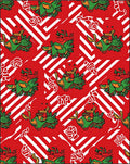 Red Green Whimsical Bird Stripe Rug