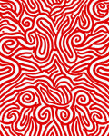 Bold Red Abstract Swirl Rug