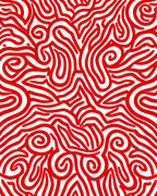 Bold Red Abstract Swirl Rug