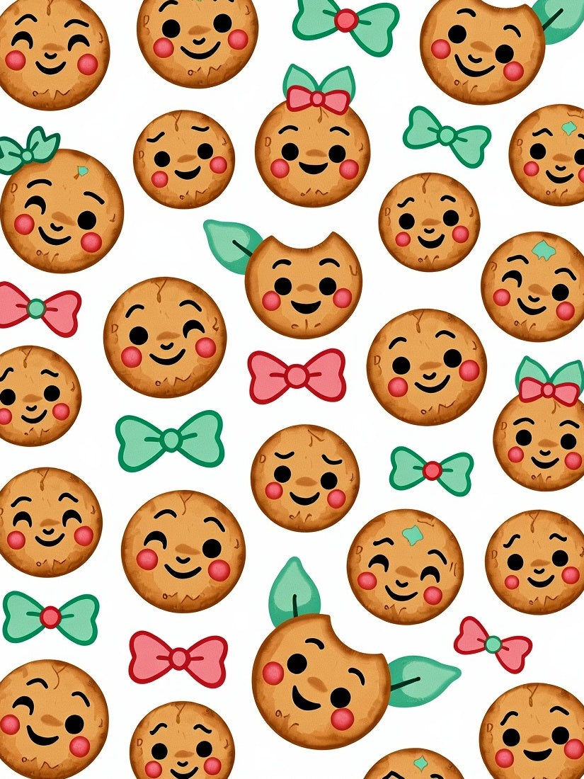 Whimsical Gingerbread Cookies Bows Rug