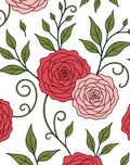 Coral Pink Rose Garden Botanical Rug