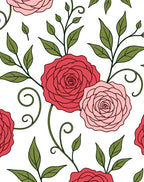 Coral Pink Rose Garden Botanical Rug