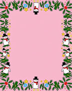 Pink Snowman Pine Branch Star Arrangement Rug