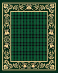 Emerald Green Plaid Bordered Bells Rug