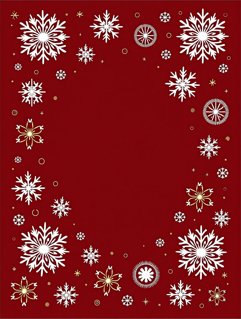 Crimson Snowflake Medley Winter Graphic Rug