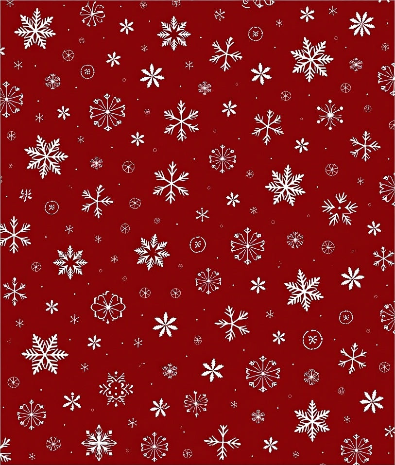 Red White Cold Winter Flakes Rug