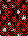 Red Black Snowflake Diamond Array Rug